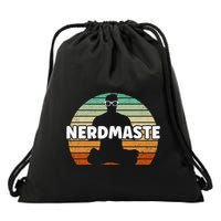 Nerdmaste Nerd Geek Yoga Gamer Fun Cute Hipster Retro Sunset Drawstring Bag