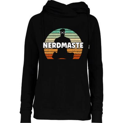 Nerdmaste Nerd Geek Yoga Gamer Fun Cute Hipster Retro Sunset Womens Funnel Neck Pullover Hood