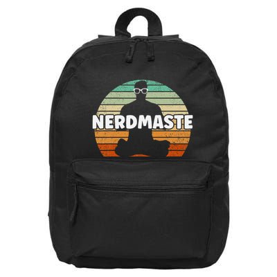 Nerdmaste Nerd Geek Yoga Gamer Fun Cute Hipster Retro Sunset 16 in Basic Backpack