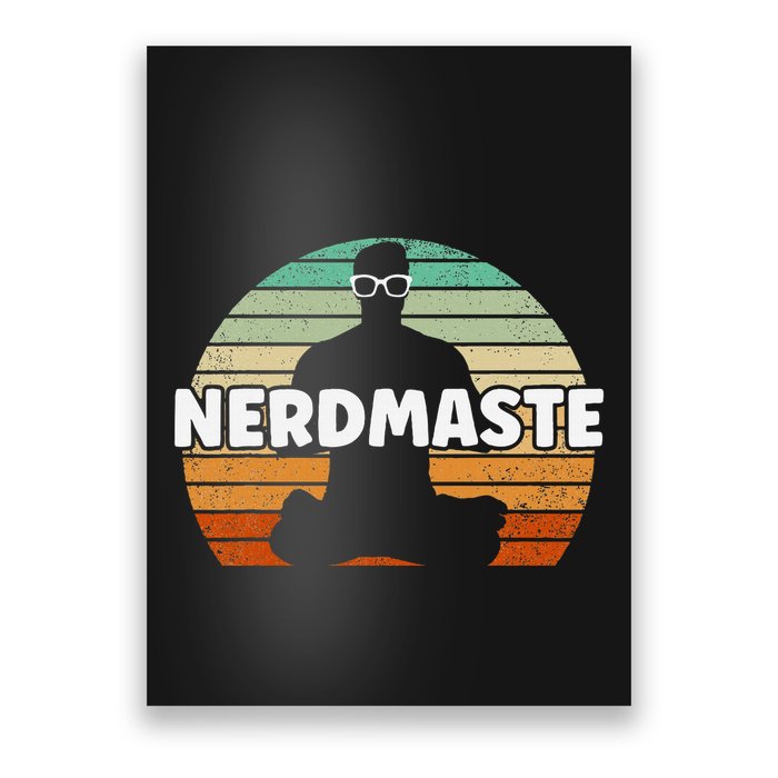 Nerdmaste Nerd Geek Yoga Gamer Fun Cute Hipster Retro Sunset Poster