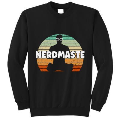 Nerdmaste Nerd Geek Yoga Gamer Fun Cute Hipster Retro Sunset Tall Sweatshirt