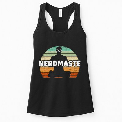 Nerdmaste Nerd Geek Yoga Gamer Fun Cute Hipster Retro Sunset Womens Tank Top