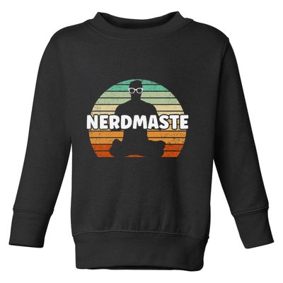 Nerdmaste Nerd Geek Yoga Gamer Fun Cute Hipster Retro Sunset Toddler Sweatshirt