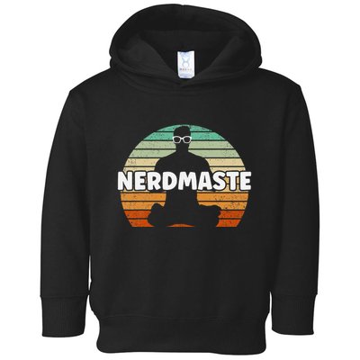Nerdmaste Nerd Geek Yoga Gamer Fun Cute Hipster Retro Sunset Toddler Hoodie