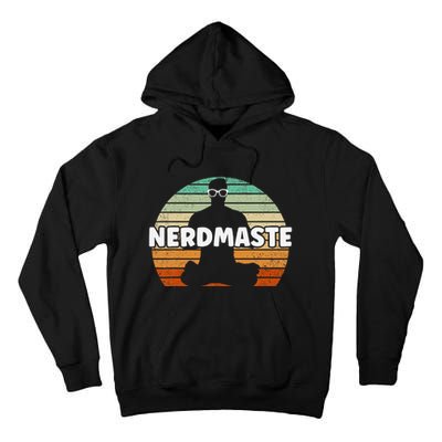 Nerdmaste Nerd Geek Yoga Gamer Fun Cute Hipster Retro Sunset Tall Hoodie