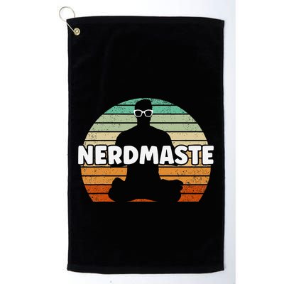 Nerdmaste Nerd Geek Yoga Gamer Fun Cute Hipster Retro Sunset Golf Towel