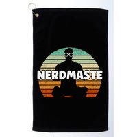 Nerdmaste Nerd Geek Yoga Gamer Fun Cute Hipster Retro Sunset Golf Towel