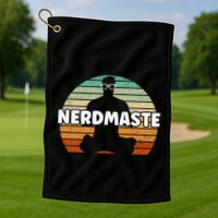 Nerdmaste Nerd Geek Yoga Gamer Fun Cute Hipster Retro Sunset Golf Towel