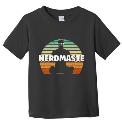 Nerdmaste Nerd Geek Yoga Gamer Fun Cute Hipster Retro Sunset Toddler T-Shirt