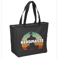 Nerdmaste Nerd Geek Yoga Gamer Fun Cute Hipster Retro Sunset Zip Tote Bag