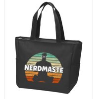 Nerdmaste Nerd Geek Yoga Gamer Fun Cute Hipster Retro Sunset Zip Tote Bag