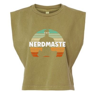 Nerdmaste Nerd Geek Yoga Gamer Fun Cute Hipster Retro Sunset Garment-Dyed Women's Muscle Tee