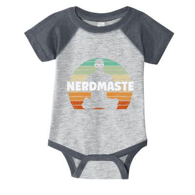 Nerdmaste Nerd Geek Yoga Gamer Fun Cute Hipster Retro Sunset Infant Baby Jersey Bodysuit