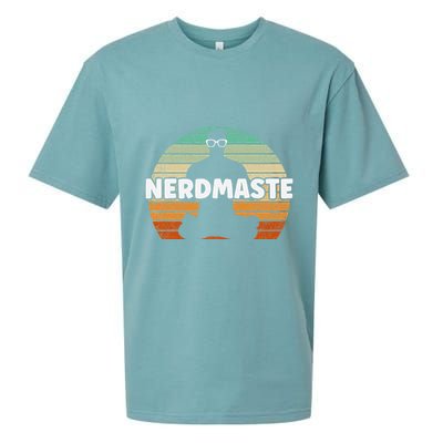 Nerdmaste Nerd Geek Yoga Gamer Fun Cute Hipster Retro Sunset Sueded Cloud Jersey T-Shirt