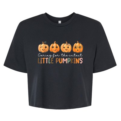 Nicu Nurse Halloween Cutest Pumpkins Mother Baby Nurse Fall Bella+Canvas Jersey Crop Tee