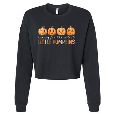 Nicu Nurse Halloween Cutest Pumpkins Mother Baby Nurse Fall Cropped Pullover Crew