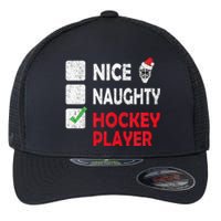 Nice Naughty Hockey Player Humor Christmas List Santa Hat  Flexfit Unipanel Trucker Cap