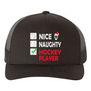 Nice Naughty Hockey Player Humor Christmas List Santa Hat  Yupoong Adult 5-Panel Trucker Hat