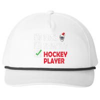 Nice Naughty Hockey Player Humor Christmas List Santa Hat  Snapback Five-Panel Rope Hat