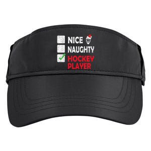 Nice Naughty Hockey Player Humor Christmas List Santa Hat  Adult Drive Performance Visor