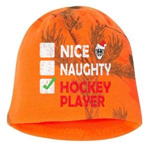 Nice Naughty Hockey Player Humor Christmas List Santa Hat  Kati - Camo Knit Beanie