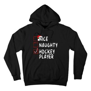 Nice Naughty Hockey Player Christmas Santa Claus Hoodie