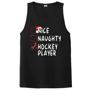 Nice Naughty Hockey Player Christmas Santa Claus PosiCharge Competitor Tank