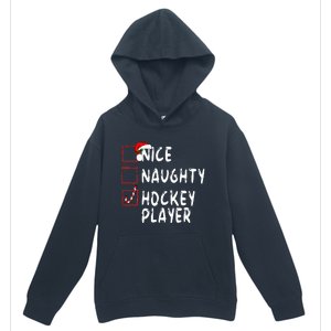 Nice Naughty Hockey Player Christmas Santa Claus Urban Pullover Hoodie