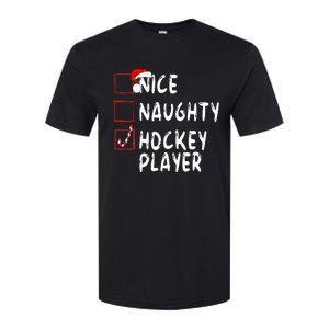 Nice Naughty Hockey Player Christmas Santa Claus Softstyle CVC T-Shirt