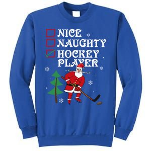 Nice Naughty Hockey Player List Christmas Santa Gift Sweatshirt