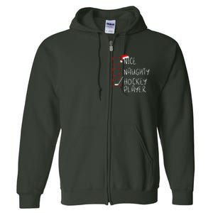 Nice Naughty Hockey Player List Christmas Santa Claus  Full Zip Hoodie