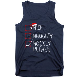 Nice Naughty Hockey Player List Christmas Santa Claus  Tank Top