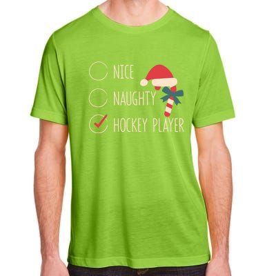 Nice Naughty Hockey Player Christmas Santa Claus Coach Fan Cool Gift Adult ChromaSoft Performance T-Shirt