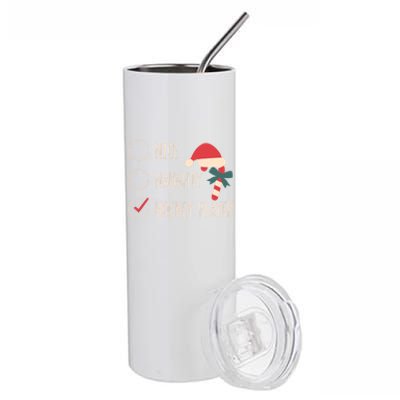 Nice Naughty Hockey Player Christmas Santa Claus Coach Fan Cool Gift Stainless Steel Tumbler