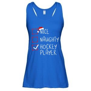 Nice Naughty Hockey Player List Christmas Santa Claus Gift Ladies Essential Flowy Tank