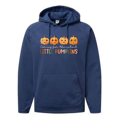 Nicu Nurse Halloween Cutest Pumpkins Mother Baby Nurse Fall Performance Fleece Hoodie