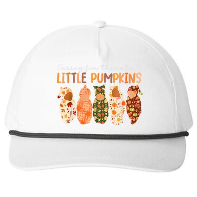 Nicu Nurse Halloween Cutest Pumpkins Mother Nurse Fall Gift Snapback Five-Panel Rope Hat