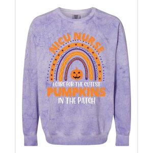 Nicu Nurse Halloween Rainbow Cutest Pumpkins In The Patch Gift Colorblast Crewneck Sweatshirt