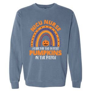 Nicu Nurse Halloween Rainbow Cutest Pumpkins In The Patch Gift Garment-Dyed Sweatshirt