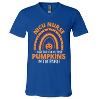 Nicu Nurse Halloween Rainbow Cutest Pumpkins In The Patch Gift V-Neck T-Shirt