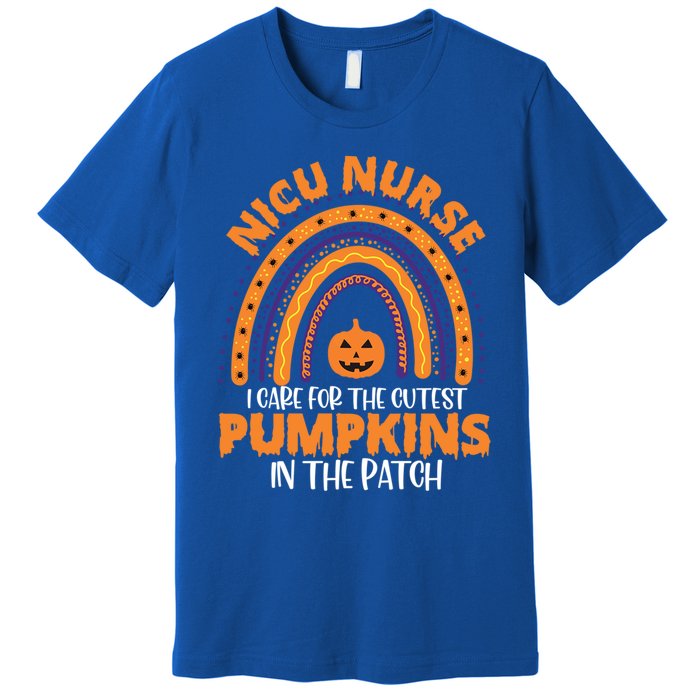 Nicu Nurse Halloween Rainbow Cutest Pumpkins In The Patch Gift Premium T-Shirt