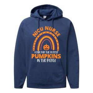 Nicu Nurse Halloween Rainbow Cutest Pumpkins In The Patch Gift Performance Fleece Hoodie