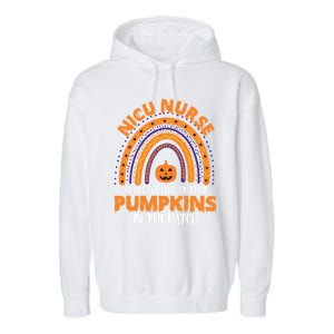 Nicu Nurse Halloween Rainbow Cutest Pumpkins In The Patch Gift Garment-Dyed Fleece Hoodie