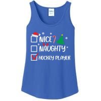 Nice Naughty Hockey Player Christmas List Santa Gift Ladies Essential Tank