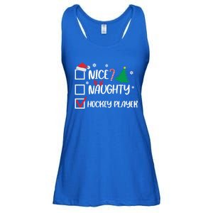 Nice Naughty Hockey Player Christmas List Santa Gift Ladies Essential Flowy Tank