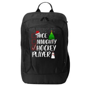 Nice Naughty Hockey Player Christmas Matching Top Gift City Backpack