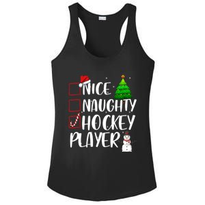 Nice Naughty Hockey Player Christmas Matching Top Gift Ladies PosiCharge Competitor Racerback Tank