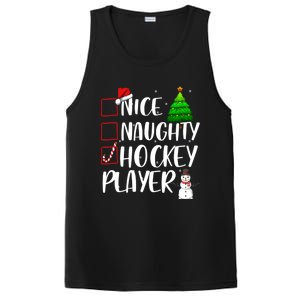 Nice Naughty Hockey Player Christmas Matching Top Gift PosiCharge Competitor Tank