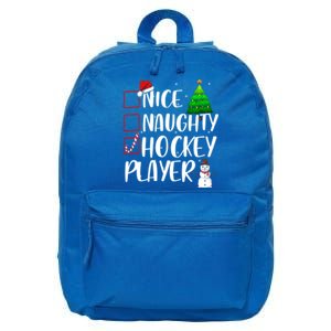 Nice Naughty Hockey Player Christmas Matching Top Gift 16 in Basic Backpack