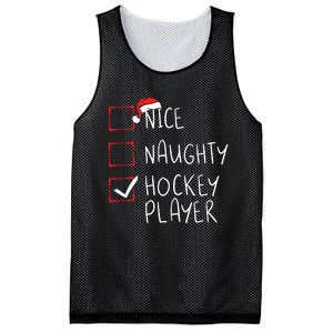 Nice Naughty Hockey Player List Christmas Santa Claus Mesh Reversible Basketball Jersey Tank